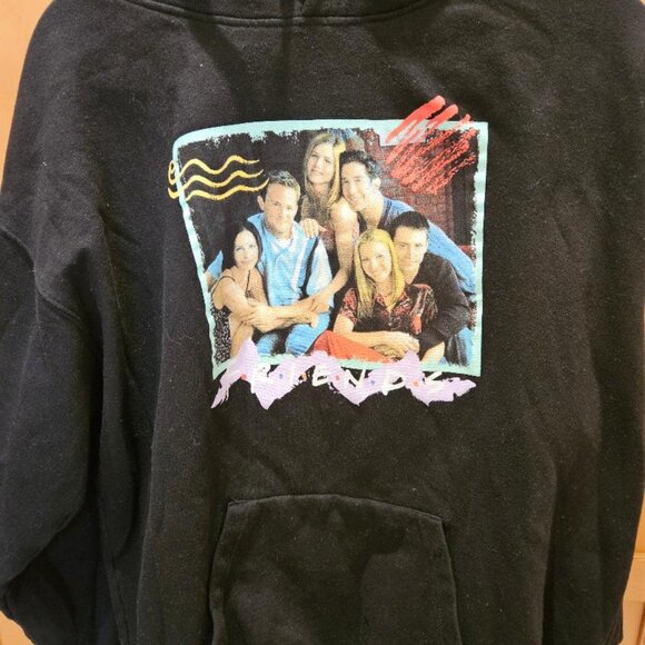 Vintage "FRIENDS" hoodie, Size 1X, black, new without tags - Picture 1 of 6